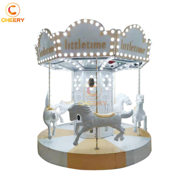 Cheap mechanical amusement rides children small merry go round indoor mini carousel horse for rental