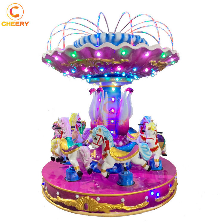 Cheap mechanical amusement rides children small merry go round indoor mini carousel horse for rental