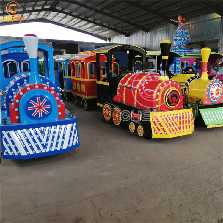 Classical Amusement Park Rides Tourist Attraction 24P Steam Electric Mini Trackless Train Ride For Sale