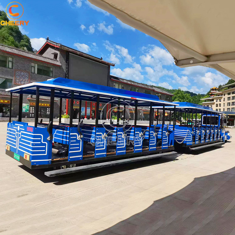 Cheery Amusement attraction park rides 72 seats diesel engine road tourist train sightseeing trackless train