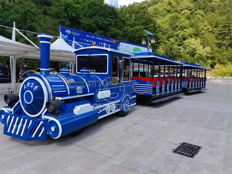 Cheery Amusement attraction park rides 72 seats diesel engine road tourist train sightseeing trackless train