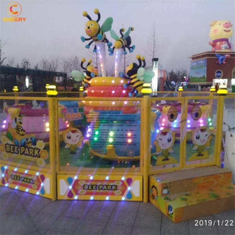 New attractions amusement park equipments kids happy spray ball car rides rotating bee ride for sale