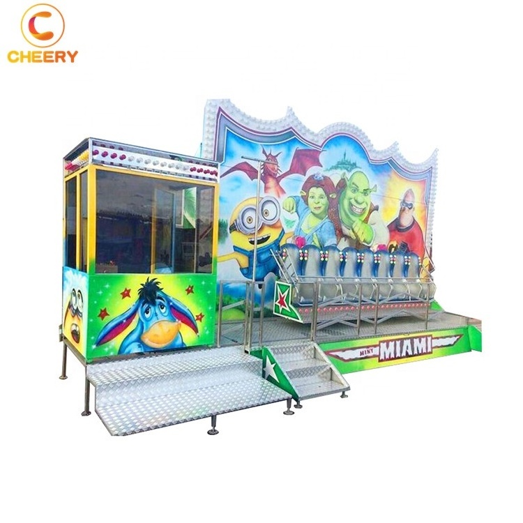 Carnival Game Trailer Mounted Amusement Ride Kids Crazy Wave Portable Mini Miami Rides