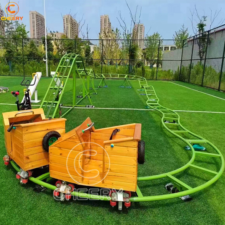 Amusement park rides fun parent-child game unpowered pedal mini roller coaster ride without electric