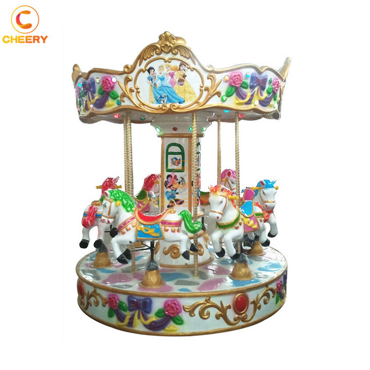 Cheap mechanical amusement rides children small merry go round indoor mini carousel horse for rental