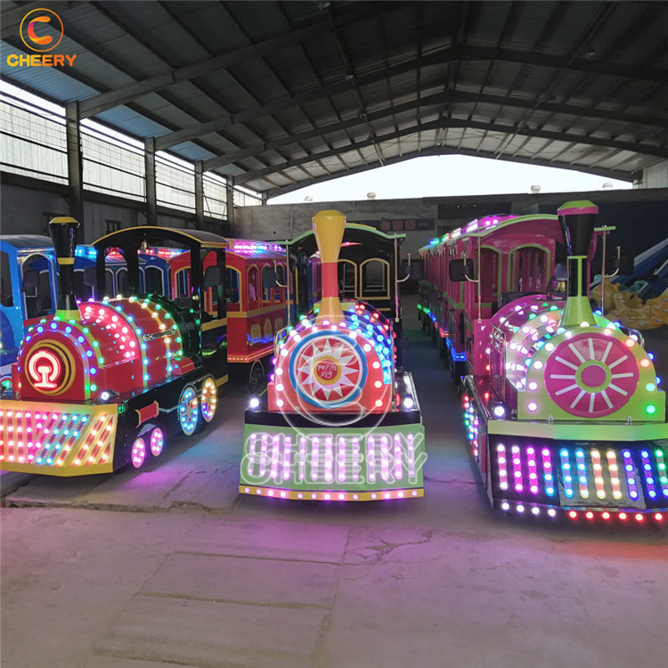 Classical Amusement Park Rides Tourist Attraction 24P Steam Electric Mini Trackless Train Ride For Sale