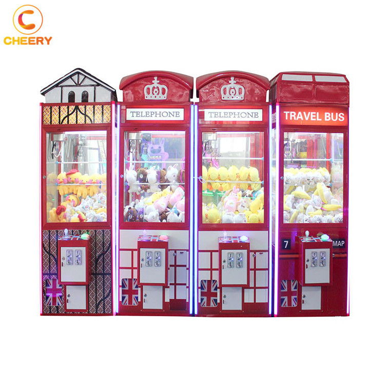 Happy children games plush toy catcher gift prize claw crane vending arcade game machine