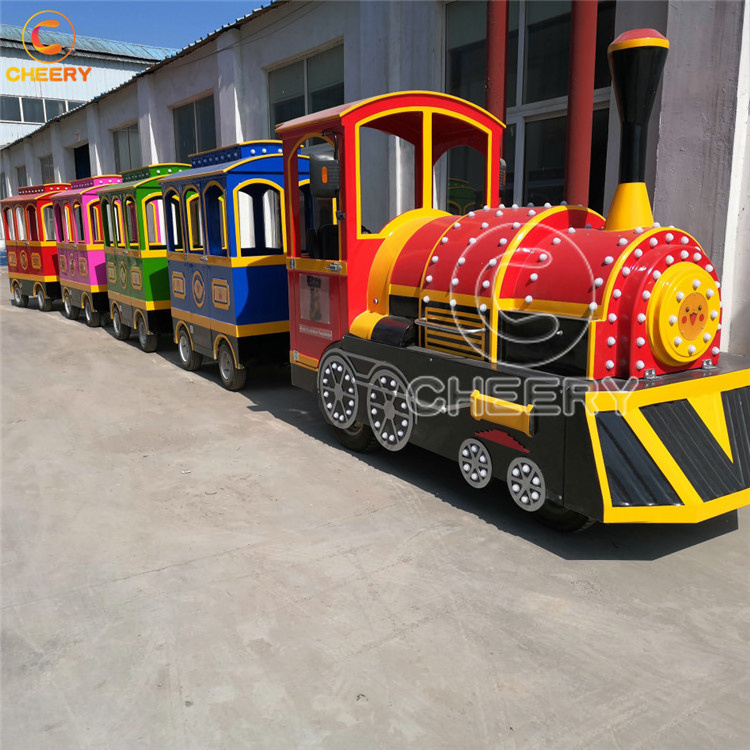 Classical Amusement Park Rides Tourist Attraction 24P Steam Electric Mini Trackless Train Ride For Sale