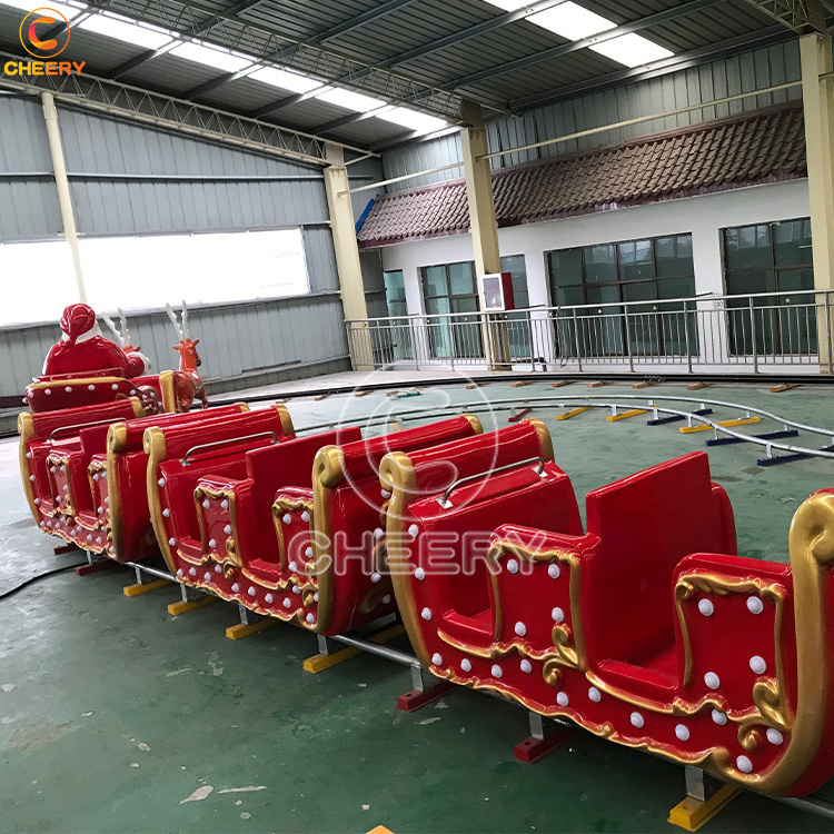 Attraction kids playground games Christmas Santa Claus electric mini train amusement park track train