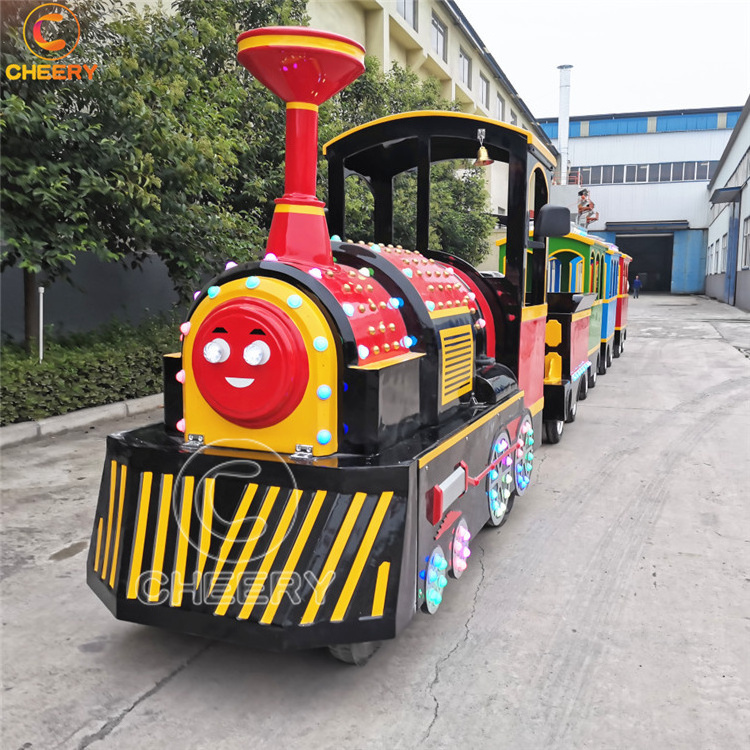 Classical Amusement Park Rides Tourist Attraction 24P Steam Electric Mini Trackless Train Ride For Sale