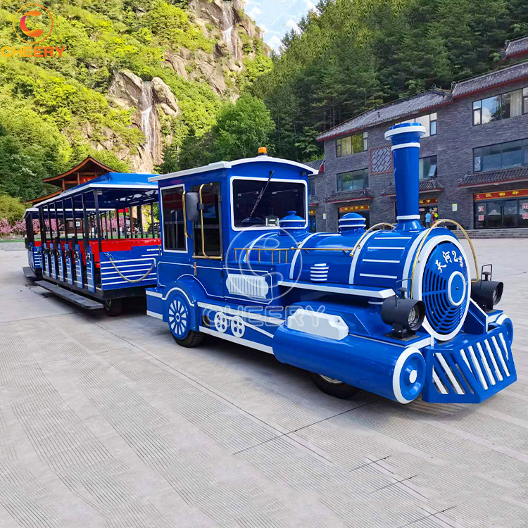 Cheery Amusement attraction park rides 72 seats diesel engine road tourist train sightseeing trackless train