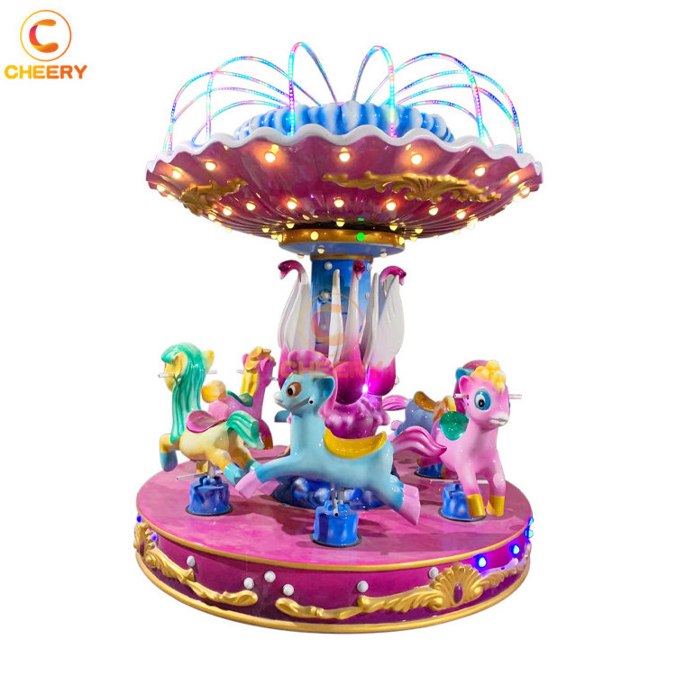 Cheap mechanical amusement rides children small merry go round indoor mini carousel horse for rental