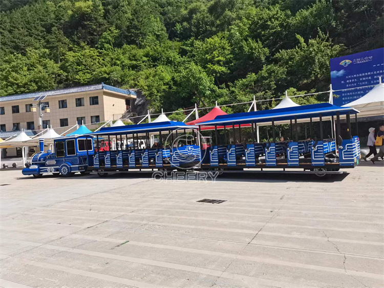 Cheery Amusement attraction park rides 72 seats diesel engine road tourist train sightseeing trackless train