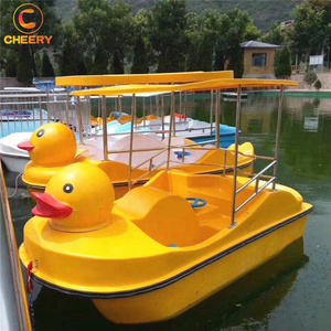 Water park amusement equipment fiberglass material swan yellow duck sightseeing leisure pedal boat