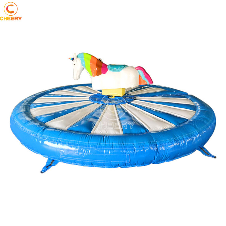 Customized mechanical bull riding rodeo shark horse kids ride inflatable bull riding machine sport games