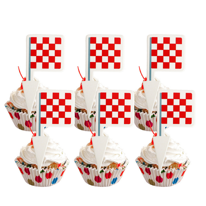 Festival party supplies black white checkered red white birthday disposable cups plates party decorative tableware