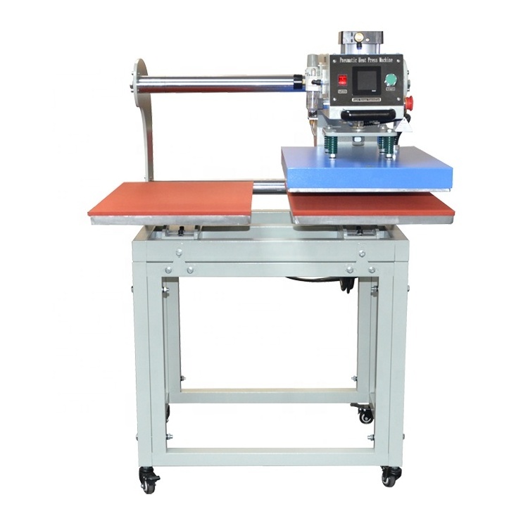 China Made Fully Automatic Double Station Heating Plate Movable Pneumatic Heat Press Machine