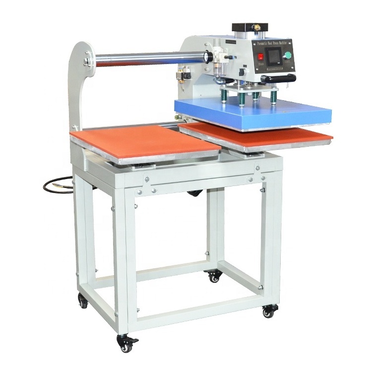 China Made Fully Automatic Double Station Heating Plate Movable Pneumatic Heat Press Machine