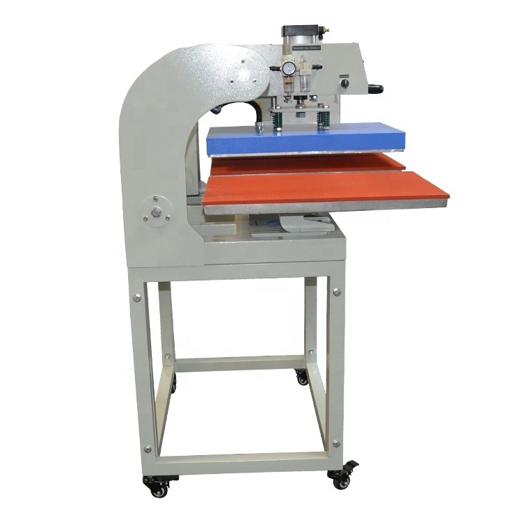 China Made Fully Automatic Double Station Heating Plate Movable Pneumatic Heat Press Machine