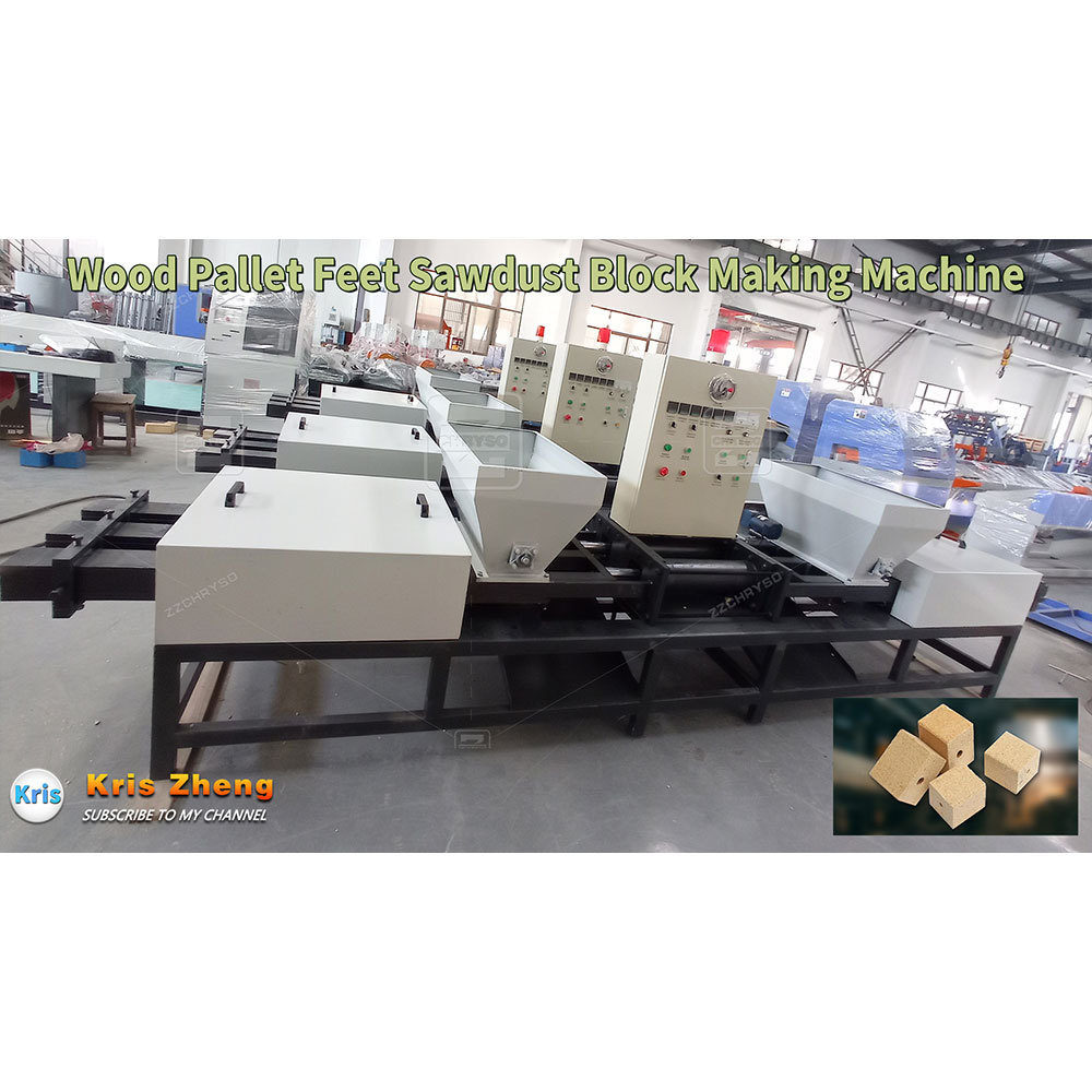 Wood block extrusion machine hydraulic wood chips sawdust shaving pallet feet block making machine