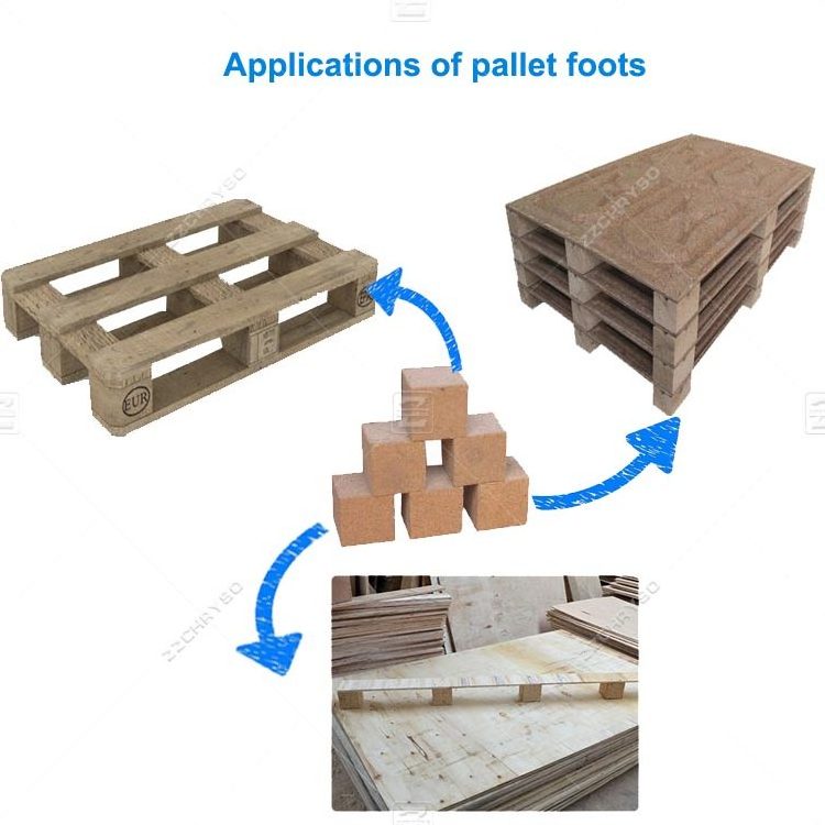 Wood block extrusion machine hydraulic wood chips sawdust shaving pallet feet block making machine