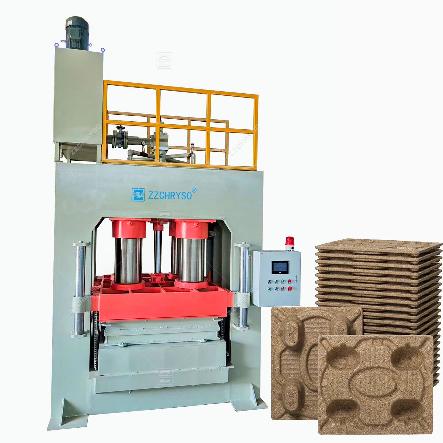 Wooden sawdust pallet mould hot press machine to recycle waste wood