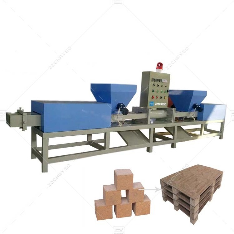 Automatic Sawdust Wood Pallet Feet Compress Machine Wood Pallet Block Making Cutting Machine