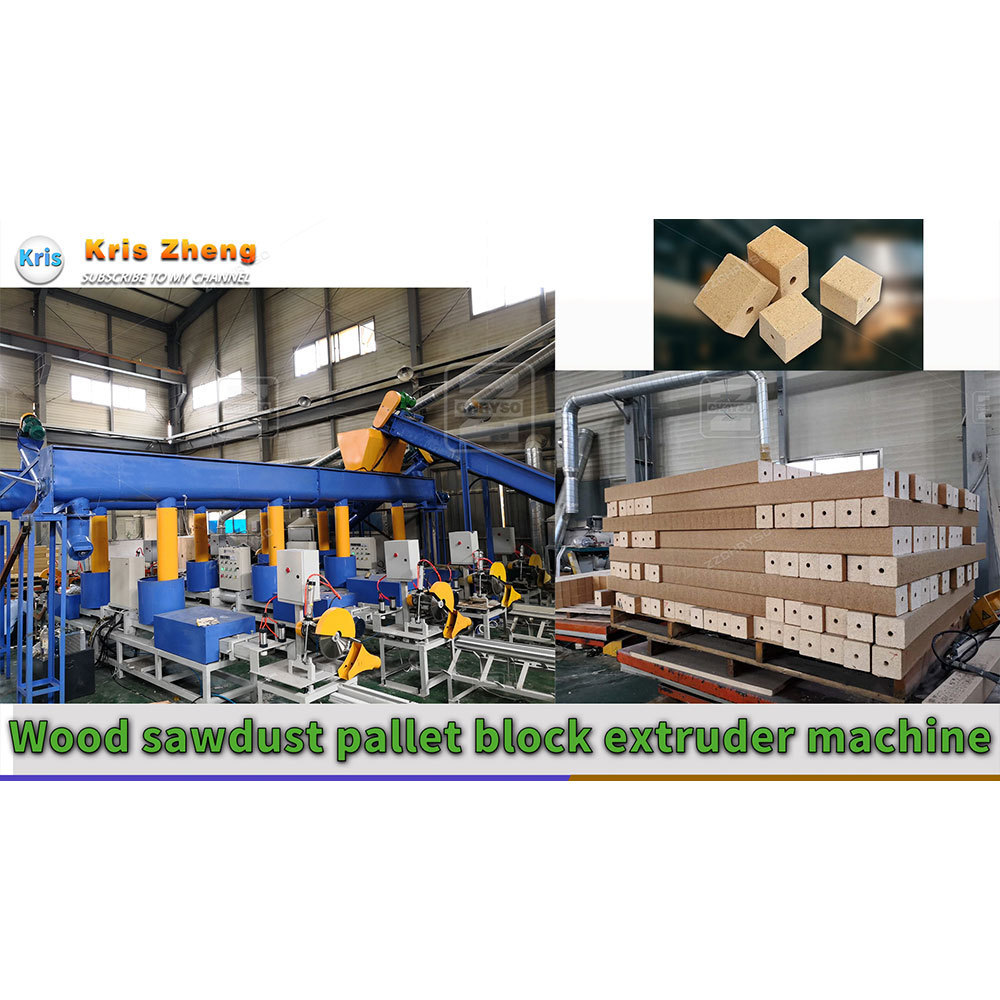 Automatic Sawdust Wood Pallet Feet Compress Machine Wood Pallet Block Making Cutting Machine