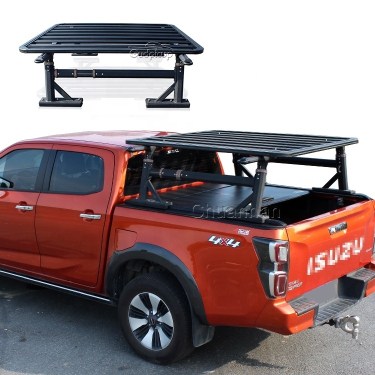 Pickup  Adjustable Roll Bar Aluminium Platform Ladder Basket Roof Rack for wingle 5 great wall