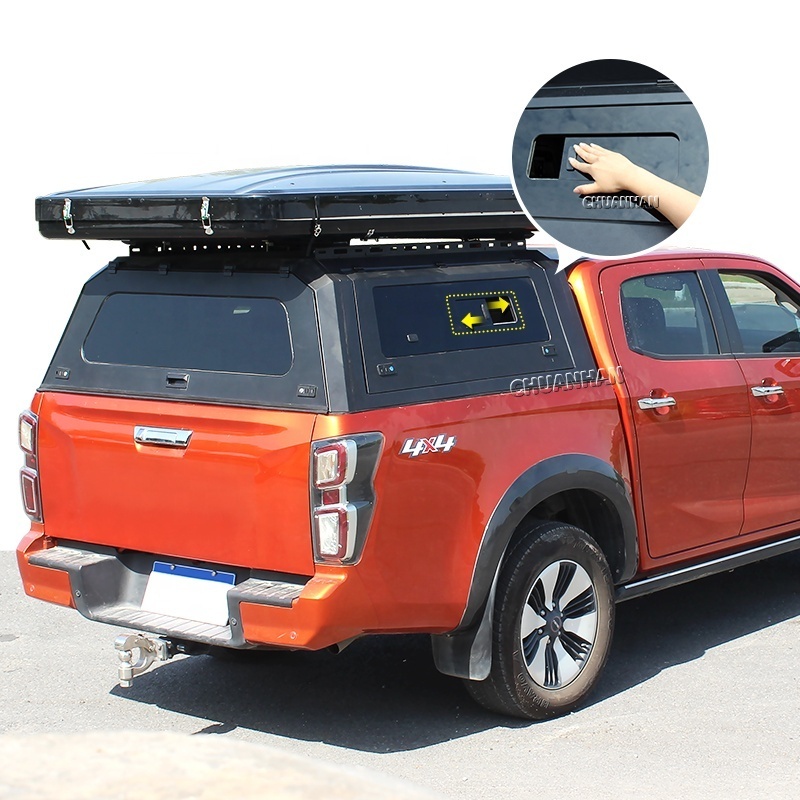 Steel Pick up canopy with sliding window hardtop topper Dmax canopy for GMC Chevrolet Chevy double bed