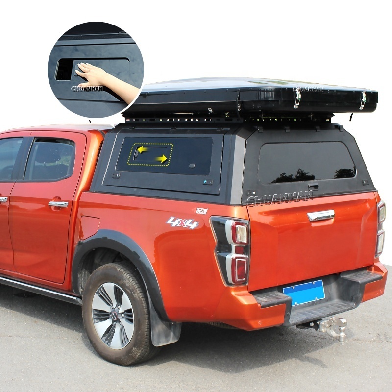 Steel Pick up canopy with sliding window hardtop topper Dmax canopy for GMC Chevrolet Chevy double bed