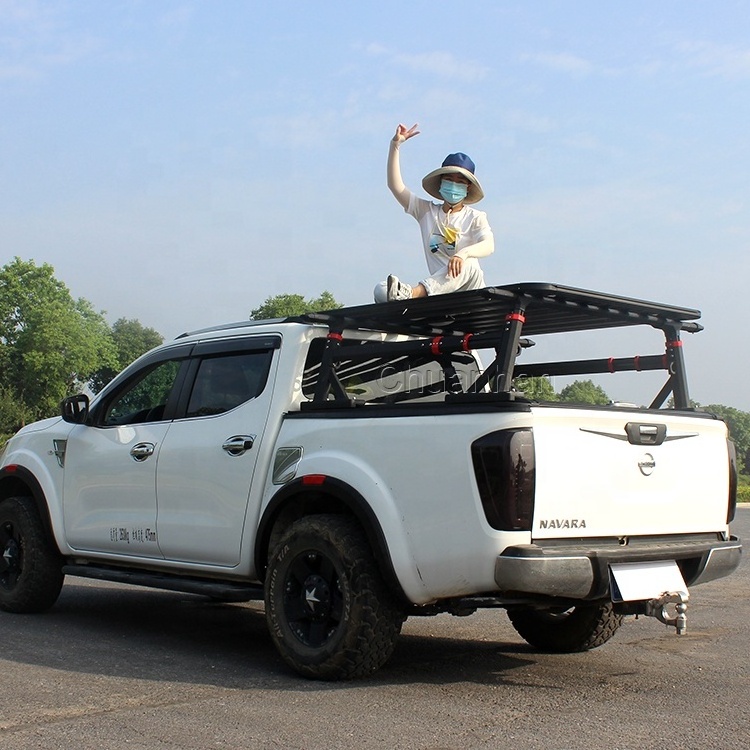 Pickup  Adjustable Roll Bar Aluminium Platform Ladder Basket Roof Rack for wingle 5 great wall