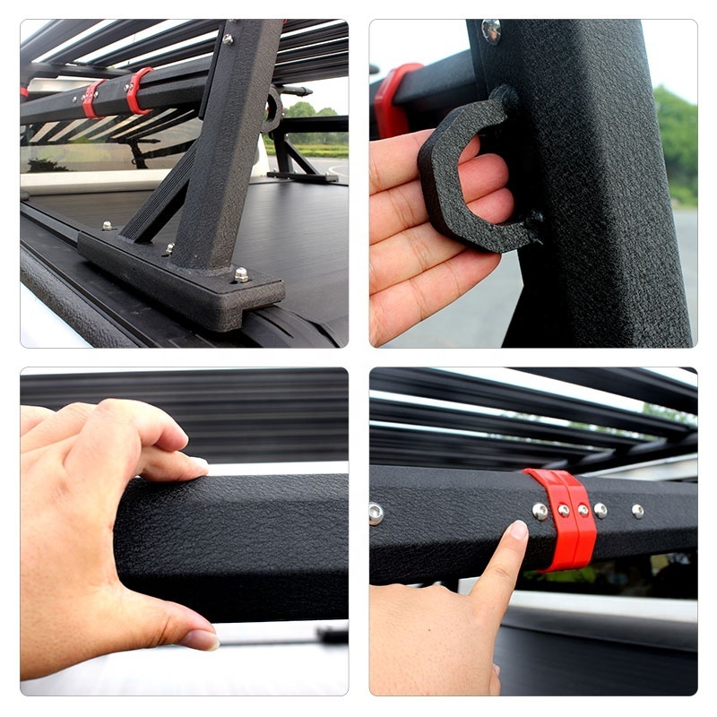 aluminum Basket Roof Rack bull bar and 4x4 anti Sport Roll Bar for hilux Revo vigo rocco