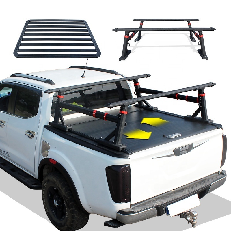 aluminum Basket Roof Rack bull bar and 4x4 anti Sport Roll Bar for hilux Revo vigo rocco