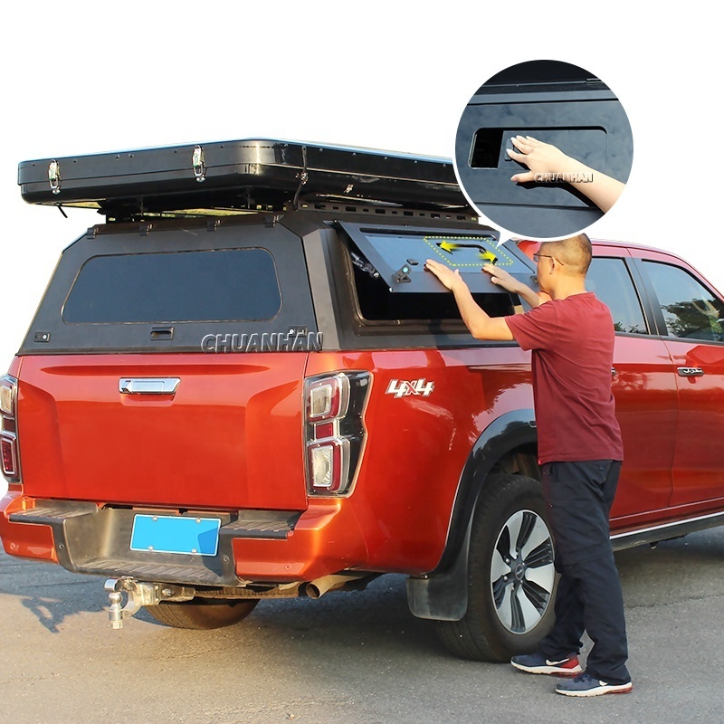 Steel Pick up canopy with sliding window hardtop topper Dmax canopy for GMC Chevrolet Chevy double bed