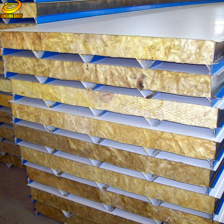 Light weight rock wool sandwich panel for prefab house wall