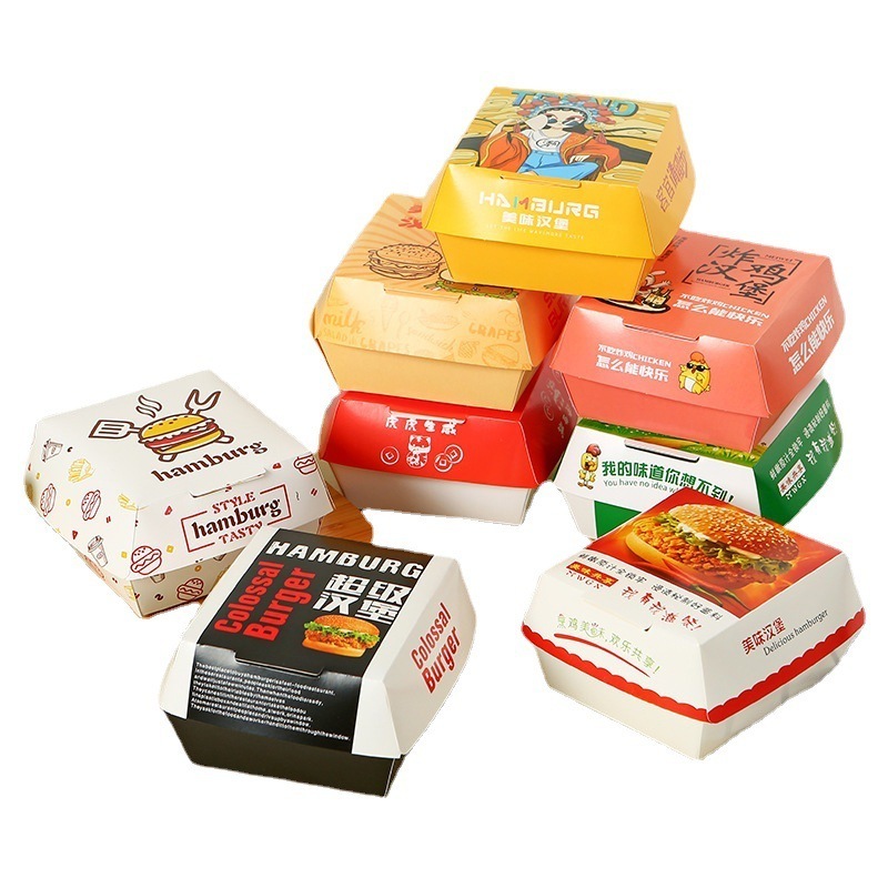 Disposable Food Grade French Fries Chicken Nugget Burger Paper Packaging Box