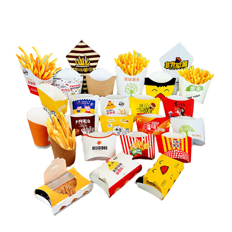 Disposable Food Grade French Fries Chicken Nugget Burger Paper Packaging Box