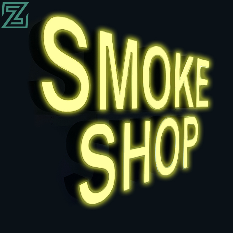 smoke shop hanging open sign indoor decoration led light sign channel letter 3d outdoor business signs