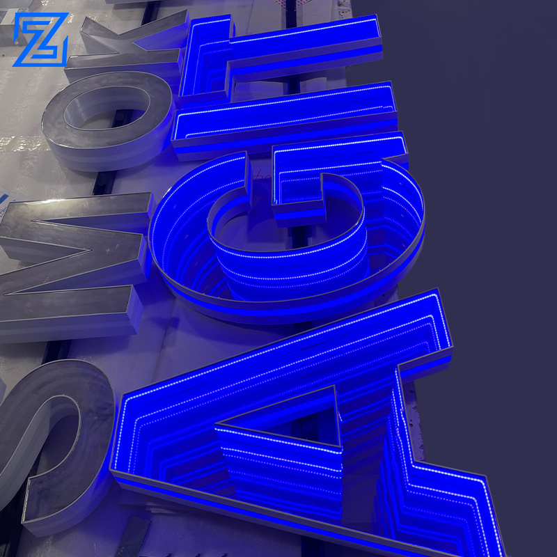 High quality custom led signs frontlit letter custom 3d letter shop signboard 3d led infinity mirror letters for shop