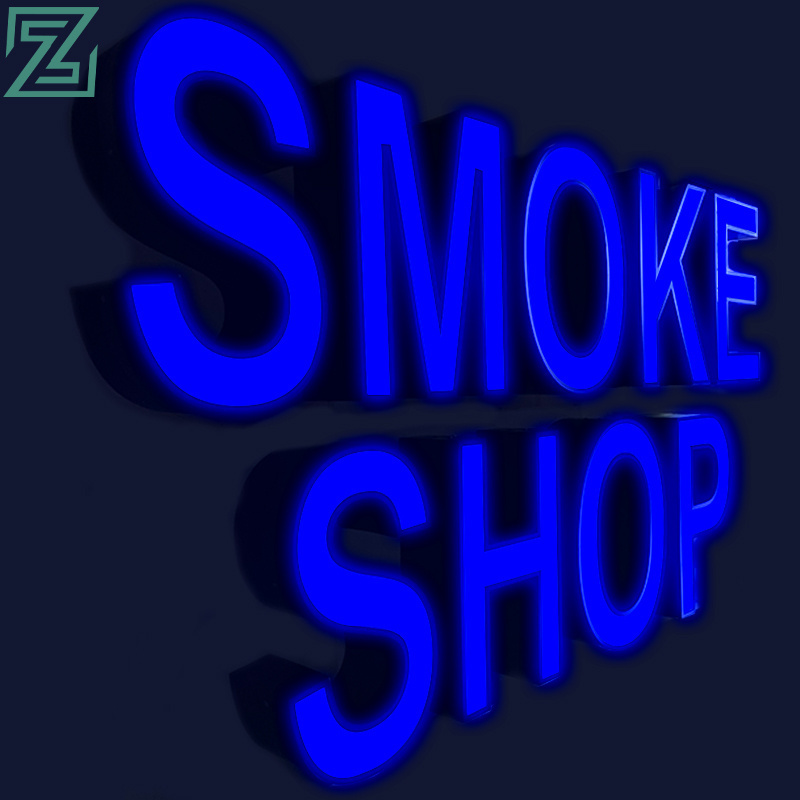 smoke shop hanging open sign indoor decoration led light sign channel letter 3d outdoor business signs