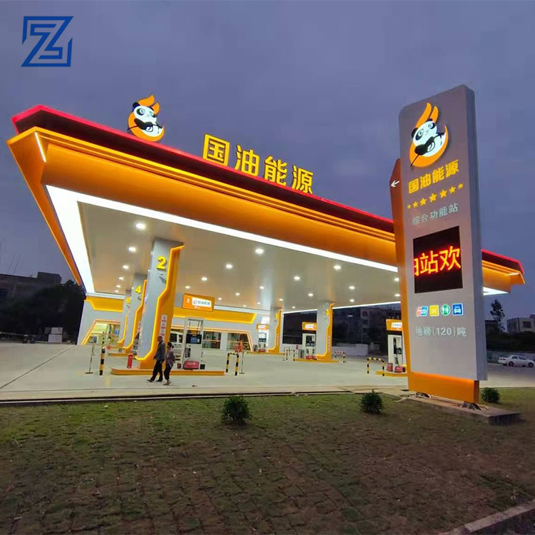 advertising outdoor sign Illuminated Led pylon sign for Led Light gas station