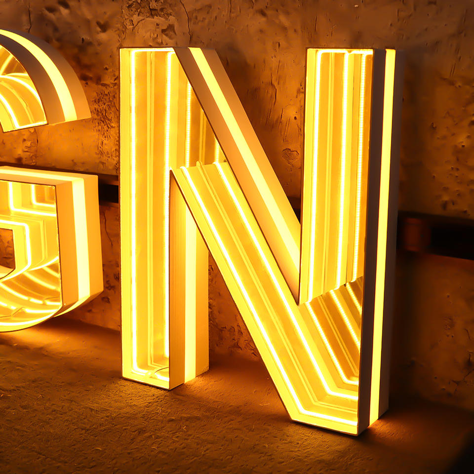 Acrylic 3d letters mirror Infinity Thousand Layer Mirror 3D LED Neon Creative Home Aesthetic Acrylic Glass 3D Letter Mirror