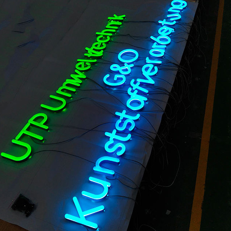 Custom made led light up neon letter sign for store name