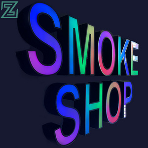 smoke shop hanging open sign indoor decoration led light sign channel letter 3d outdoor business signs