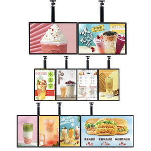 Hanging Wall mounted HD screen lcd advertising display electronic digital menu board for restaurant/cafe shop