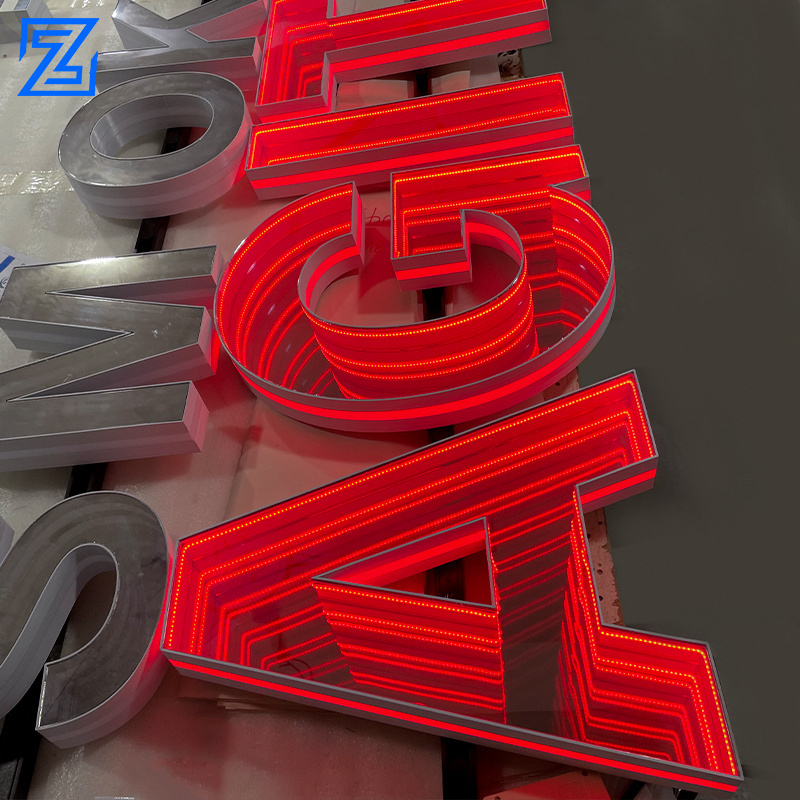 High quality custom led signs frontlit letter custom 3d letter shop signboard 3d led infinity mirror letters for shop