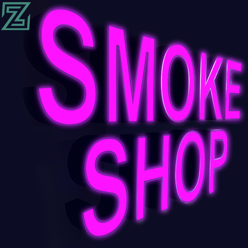 smoke shop hanging open sign indoor decoration led light sign channel letter 3d outdoor business signs