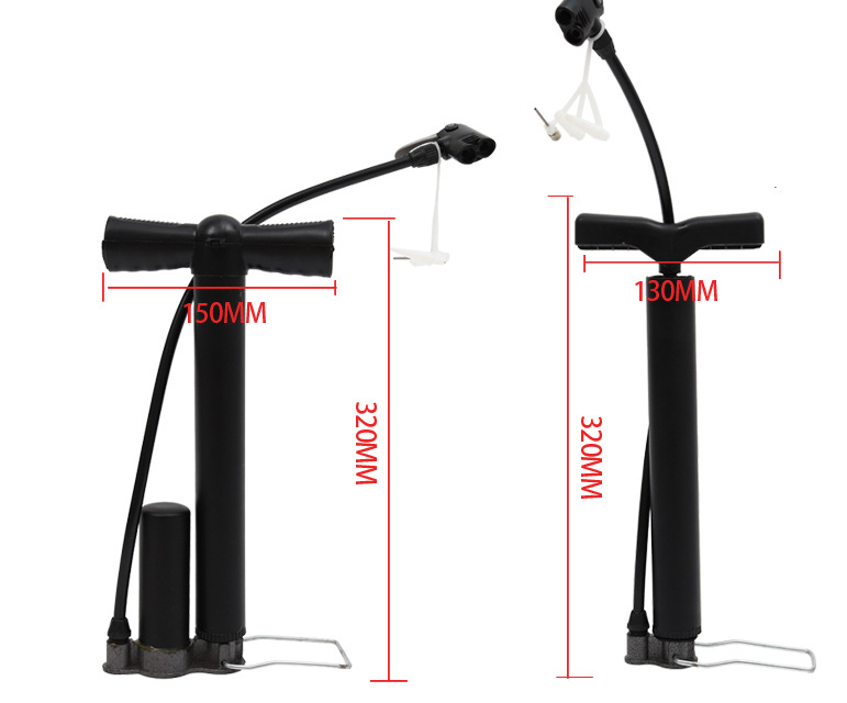 High pressure bicycle and bike floor hand pump