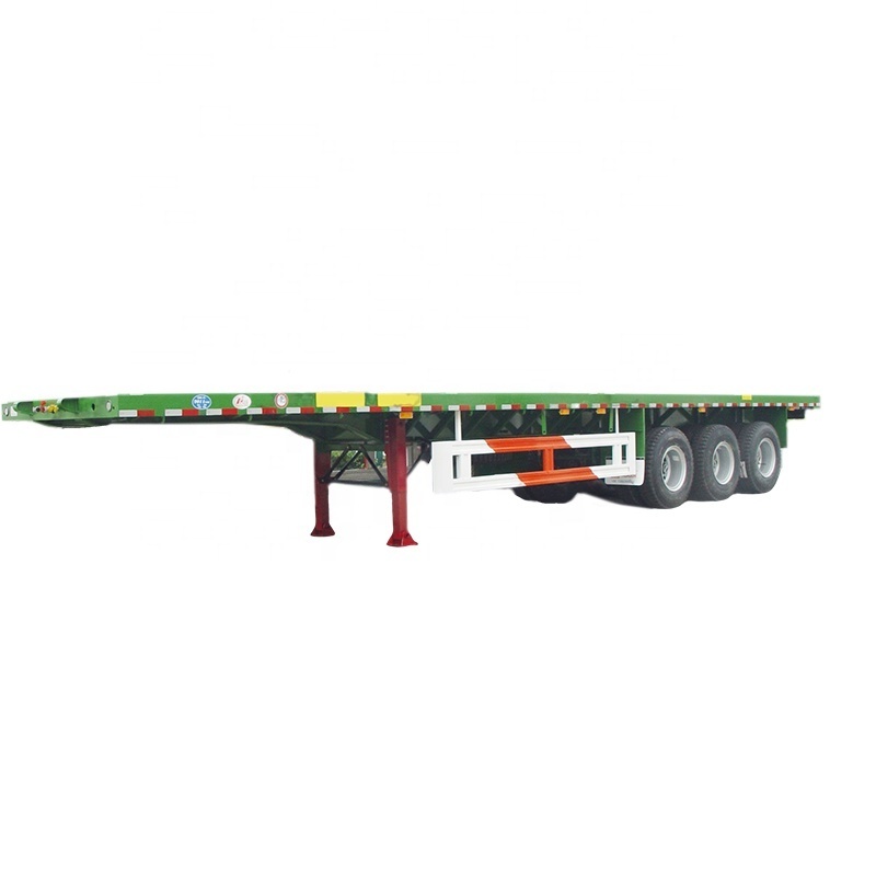 Tir Axle 40 Feet Flatbed Container Carrier Semi Truck Trailer